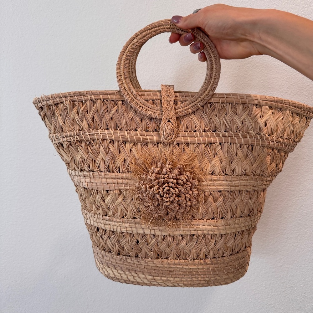 Woven Straw Tote Bag